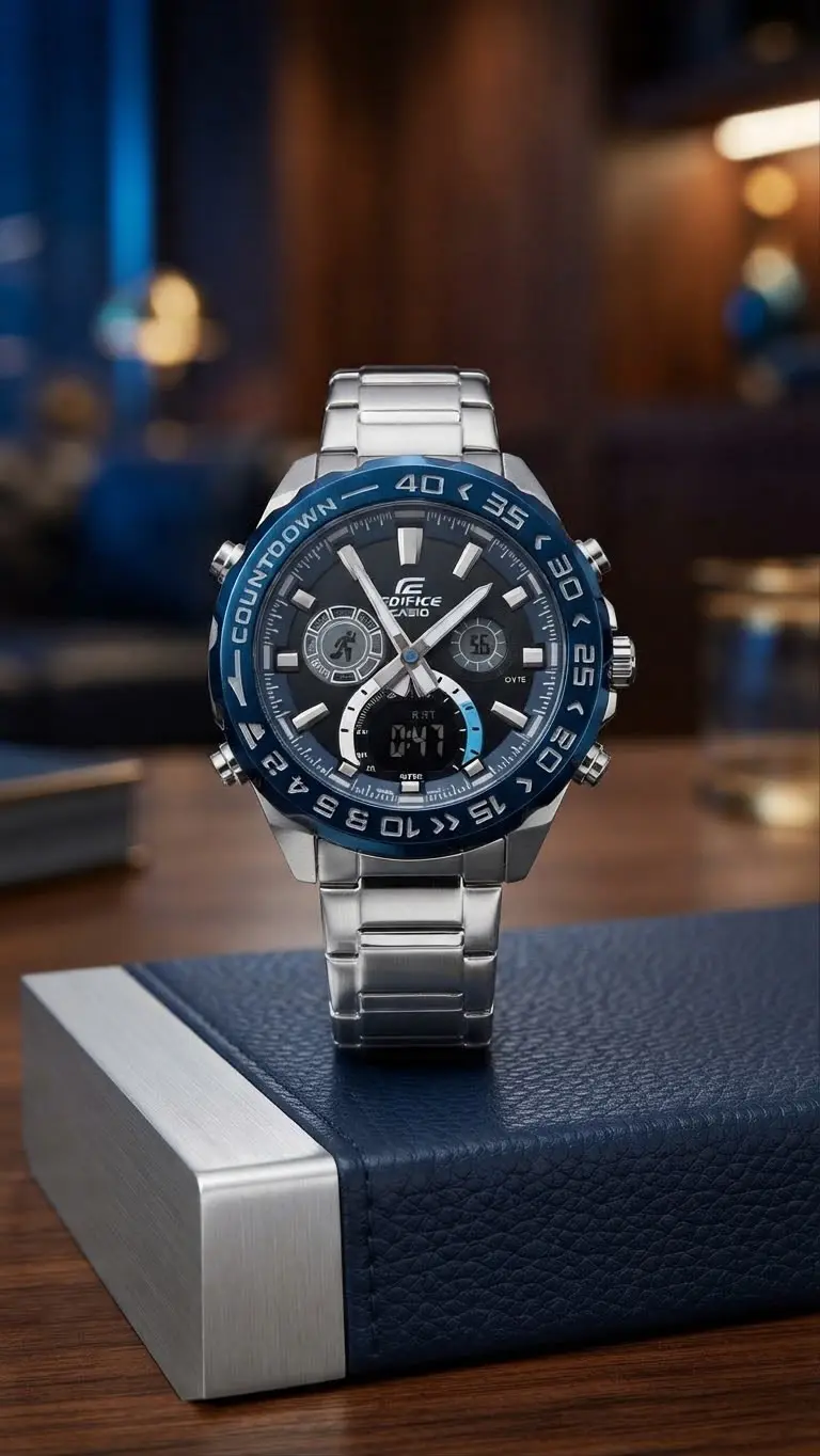 Casio Edifice Dual Ocean Blue · Ref. CE-10