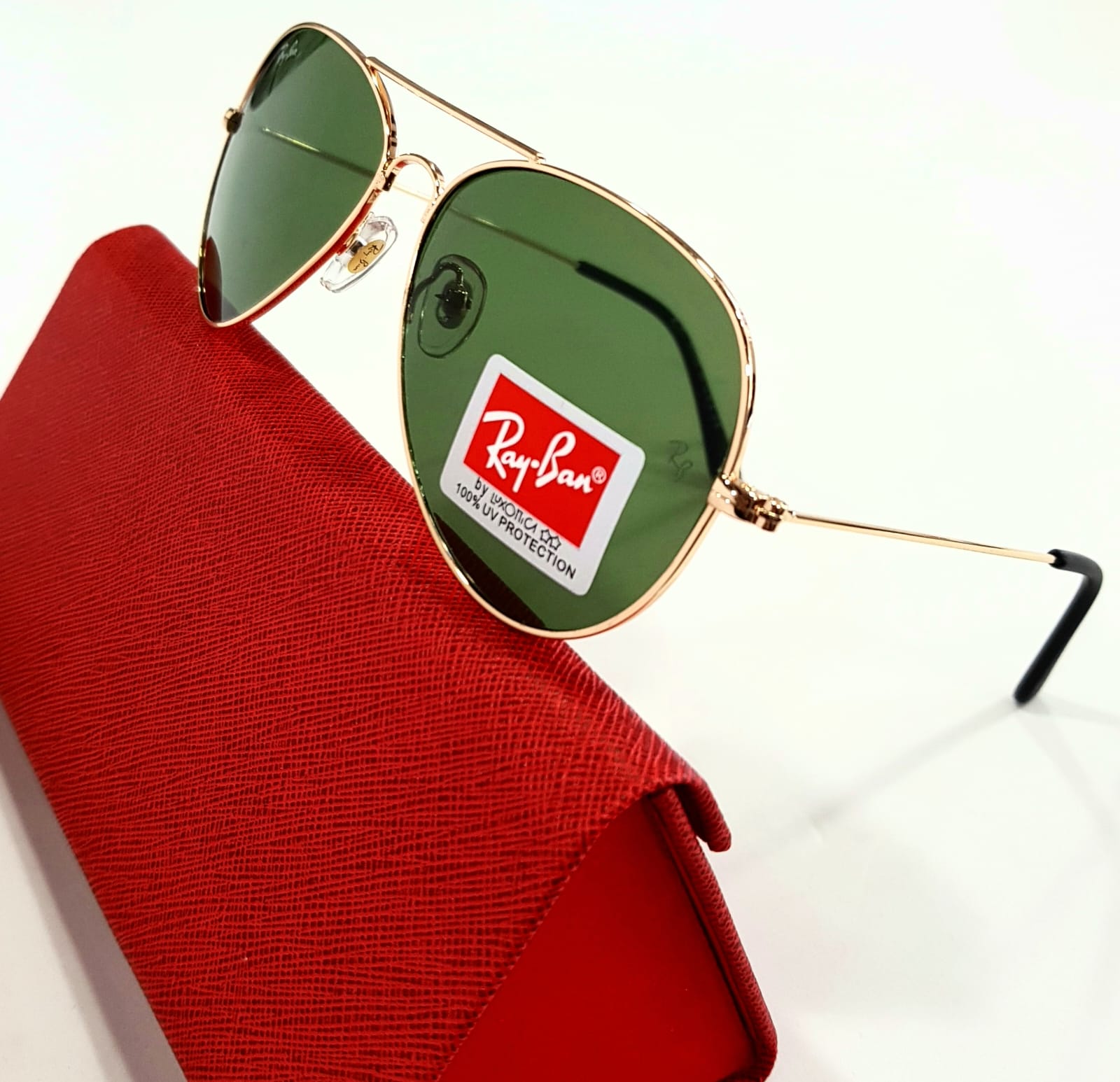 Ray-Ban Aviador Gold Green · vista 1