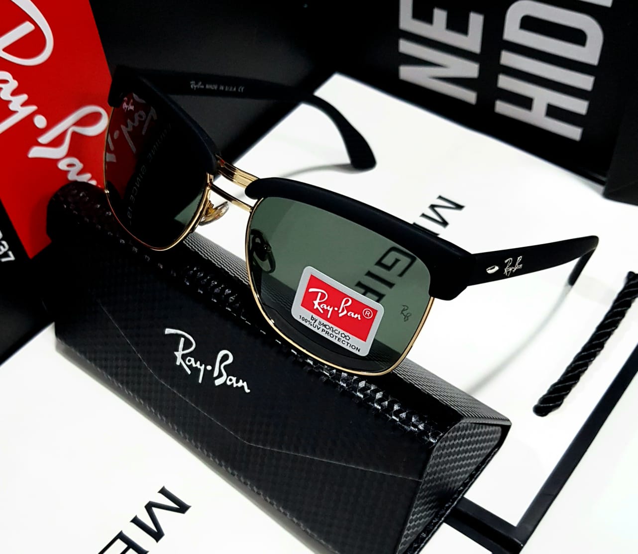 Ray-Ban Browline Gold Green · vista 1