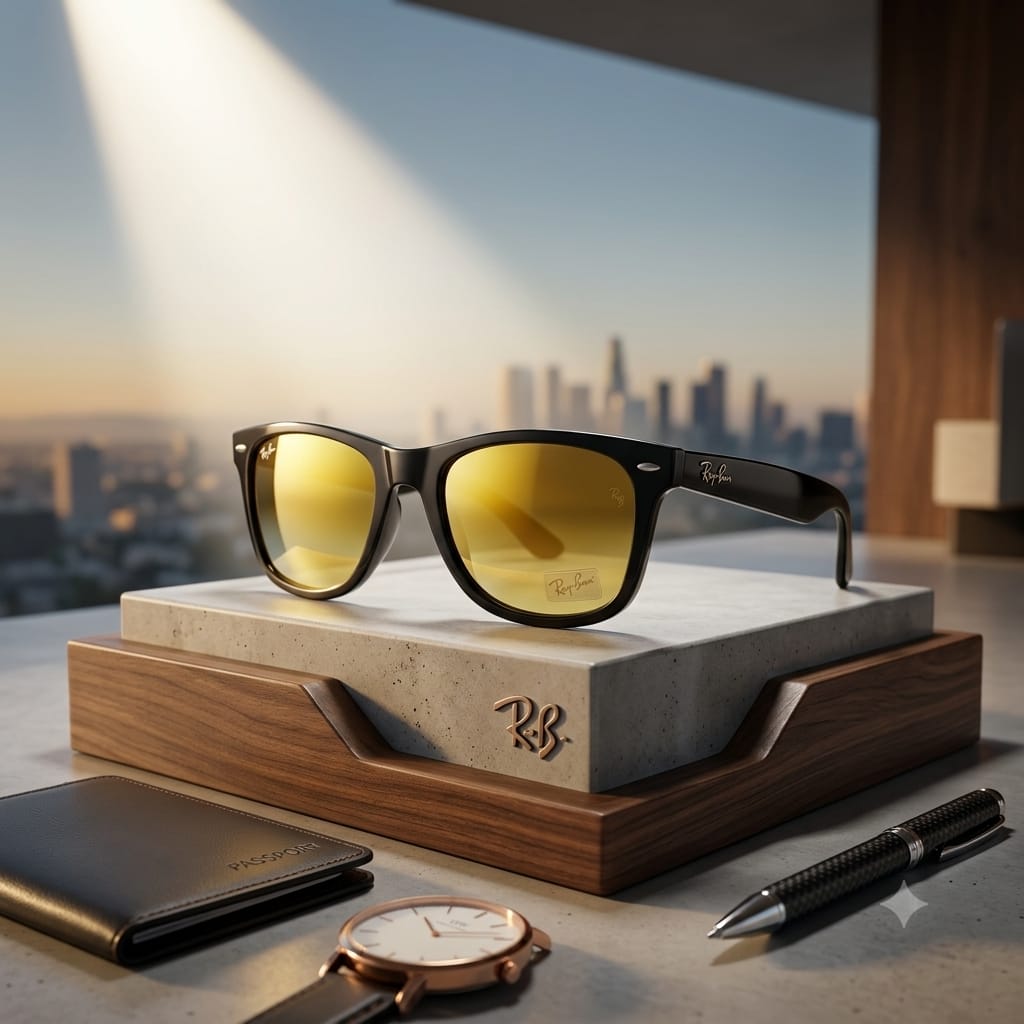 Ray-Ban Noir Dorado · vista 1