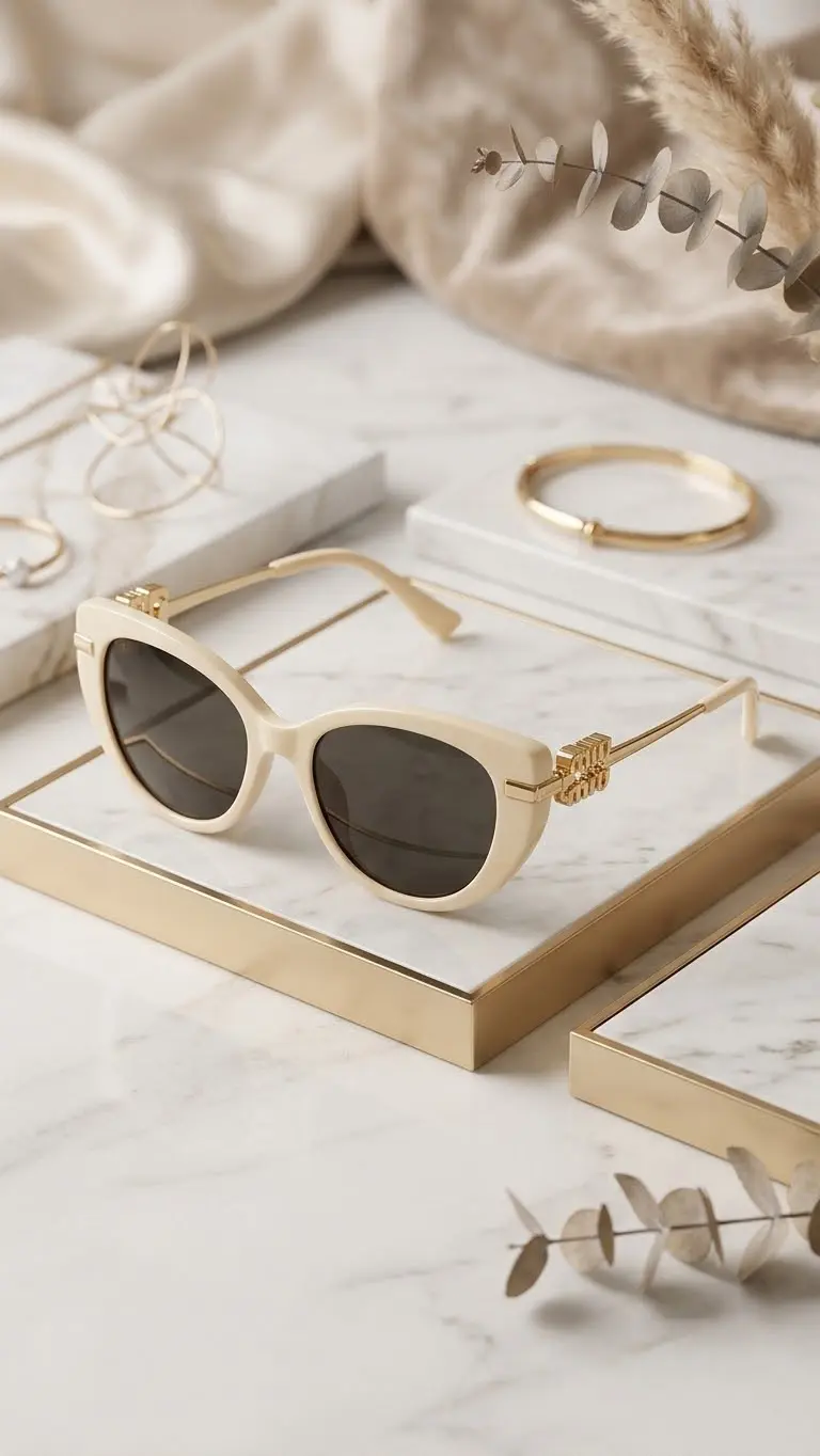 MIU•MIU Cat Ivory Gold · Ref. MM-N06 · vista 1