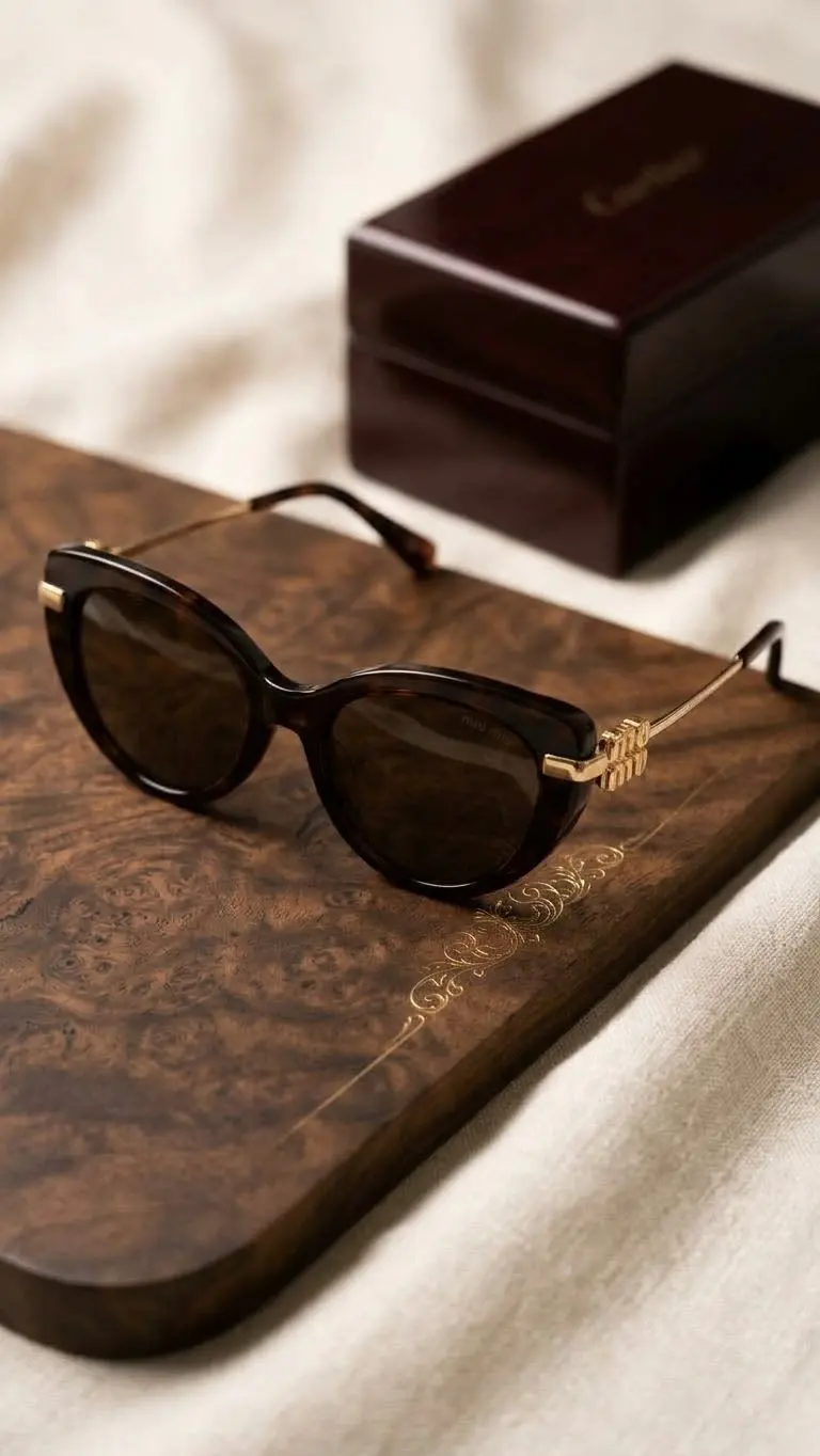 MIU•MIU Cat Tortoise Gold · Ref. MM-N08 · vista 1
