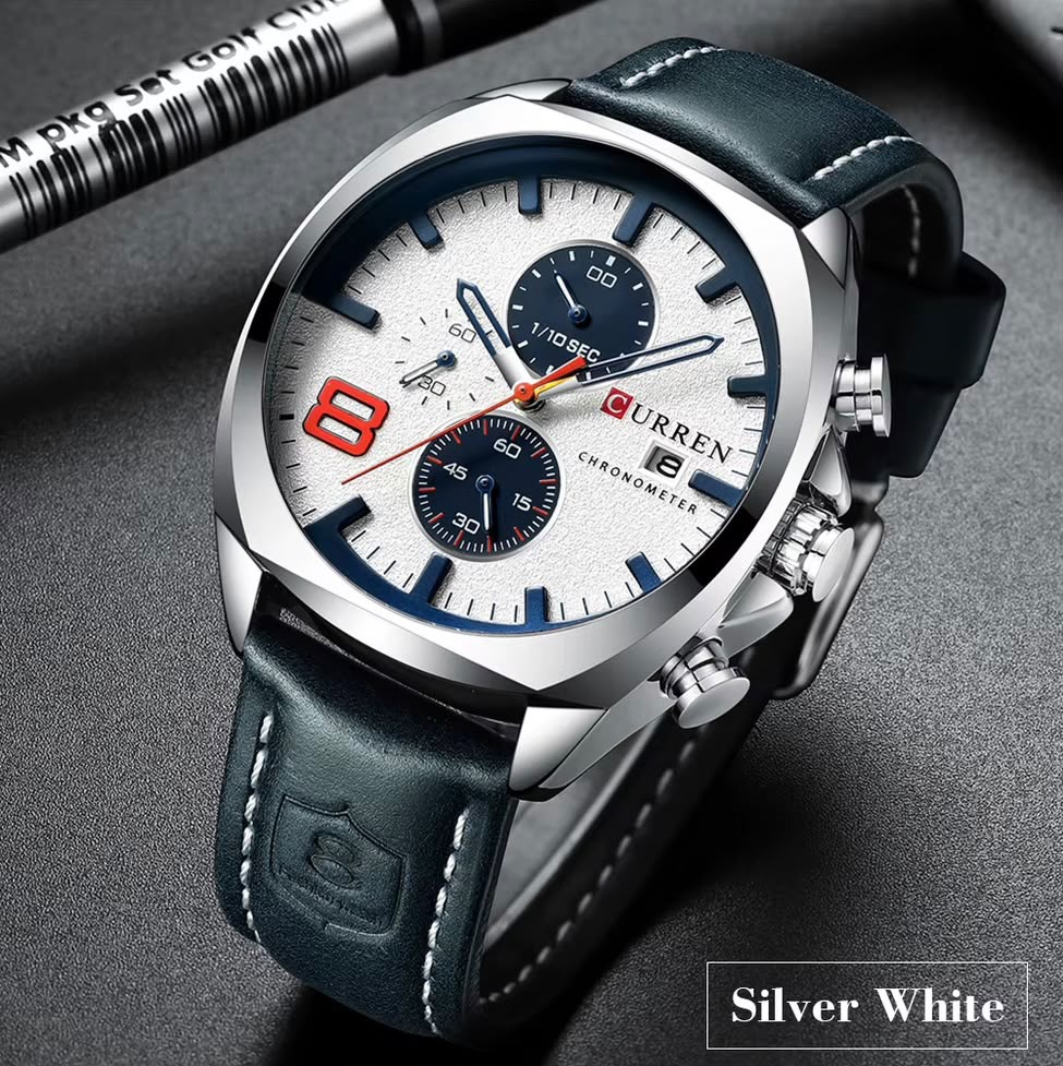 CURREN Leather Silver Polar · Ref. CL-02