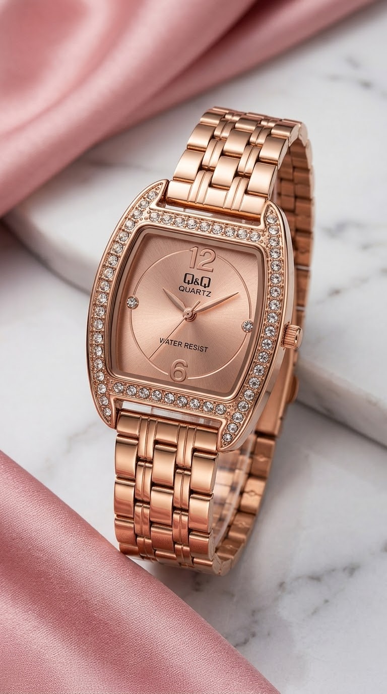 Q&Q Rose Rectangular Cristal · Ref. DM-52 · vista 1