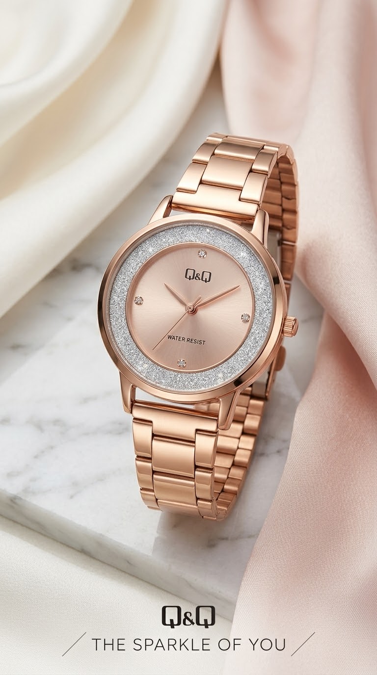 Q&Q Rose Halo Cristal · Ref. DM-58 · vista 1