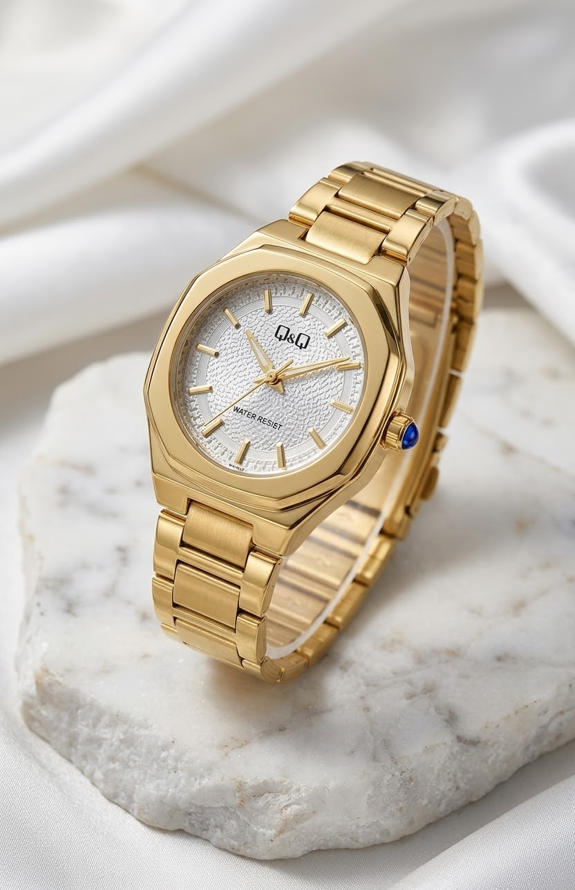 Q&Q Dorado Octagonal Perla · Ref. DM-69 · vista 1