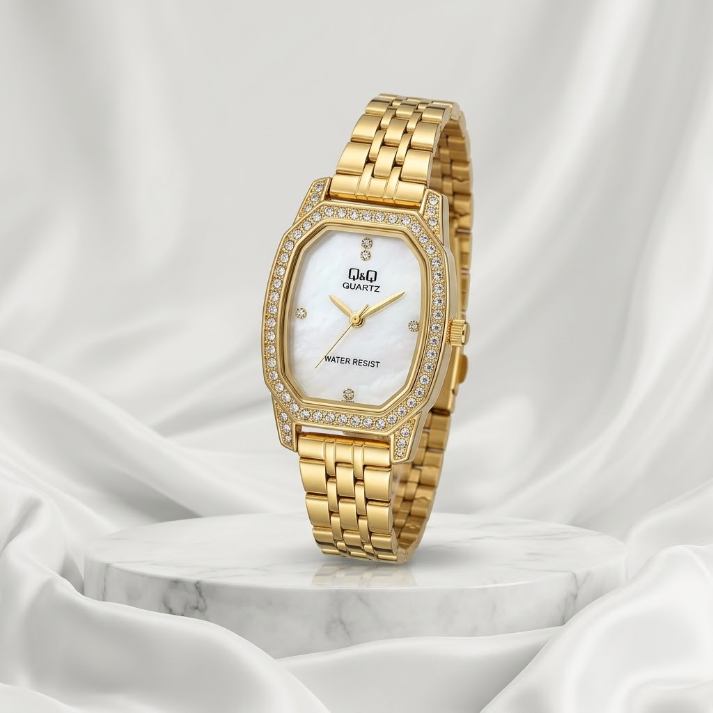 Q&Q Dorado Petite Cristal · Ref. DM-72 · vista 1
