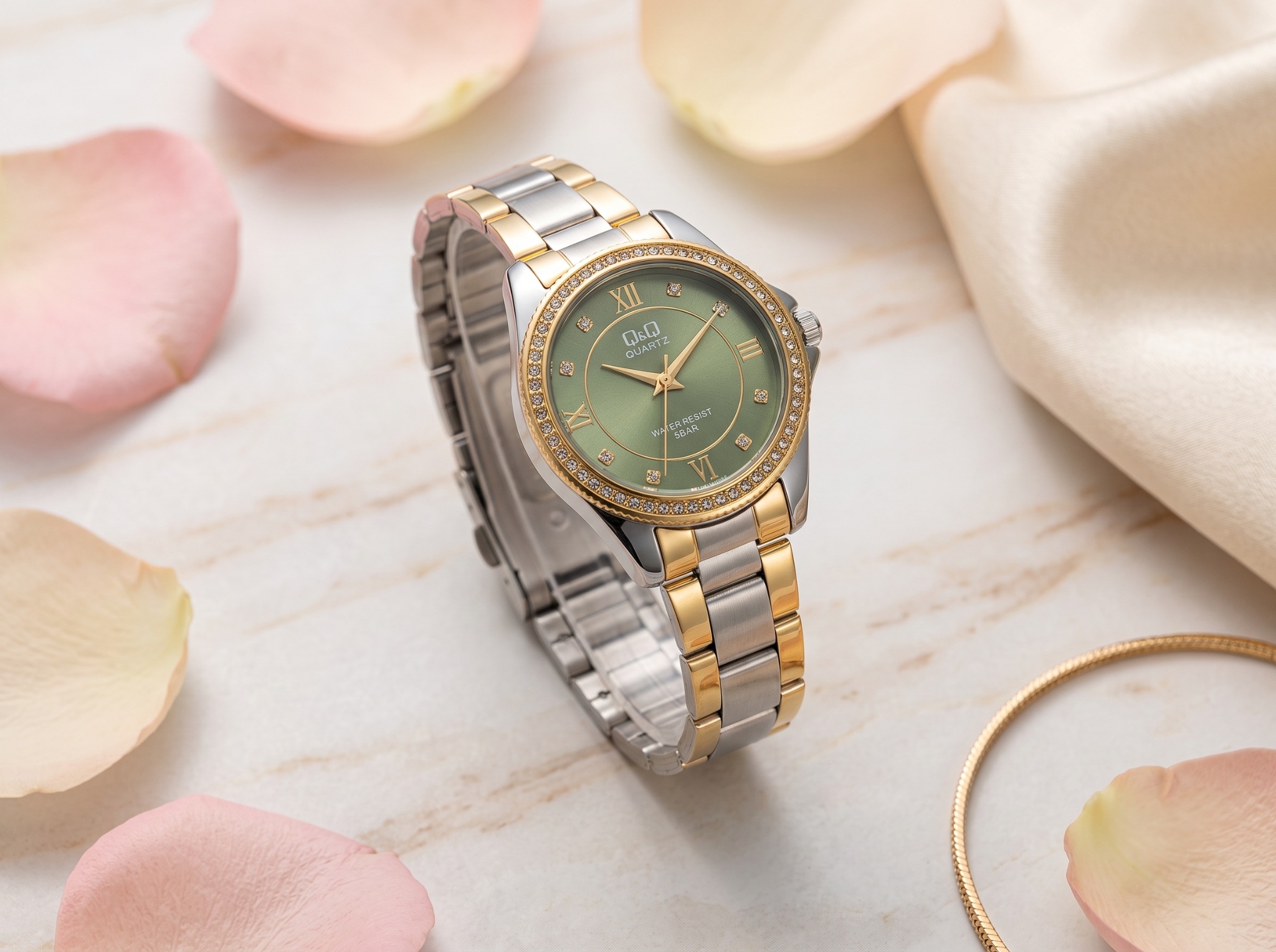 Q&Q Bicolor Emerald · Ref. DM-85 · vista 1