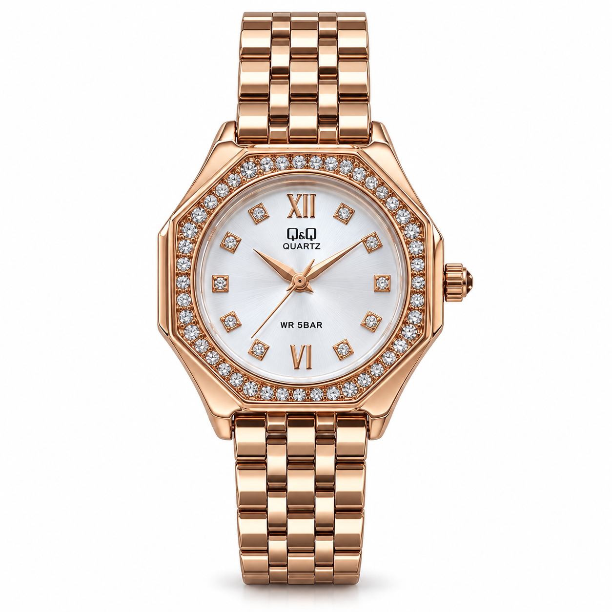 Q&Q Octagonal Rose Pearl · Ref. DM-80 · vista 1