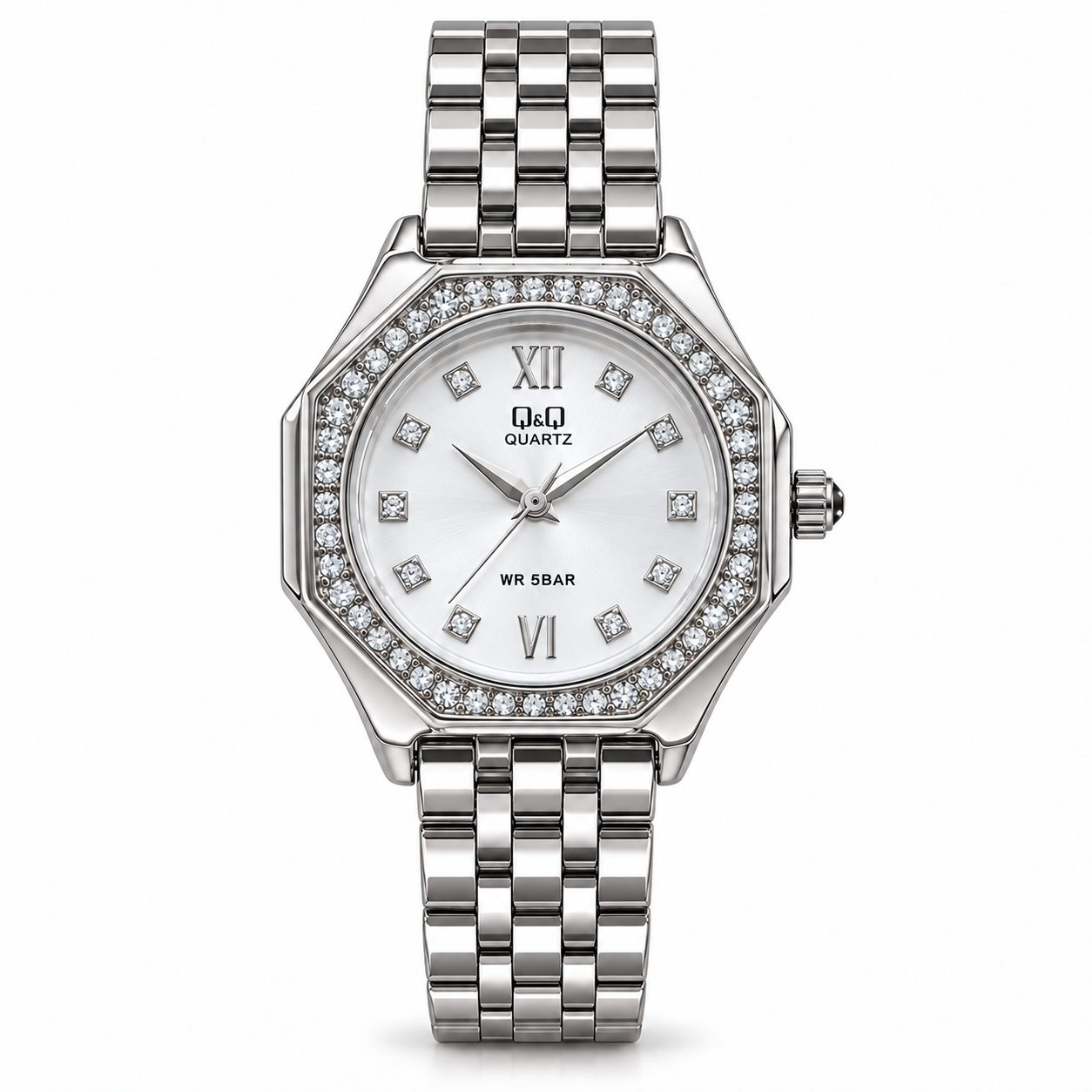 Q&Q Octagonal Silver Pearl · Ref. DM-78 · vista 1