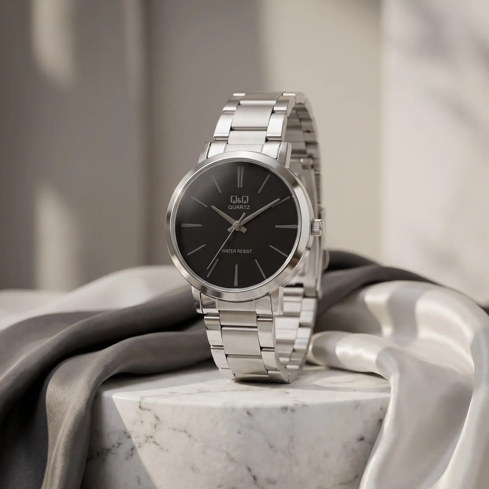 Q&Q Classic Silver Onyx · Ref. DM-128 · vista 1