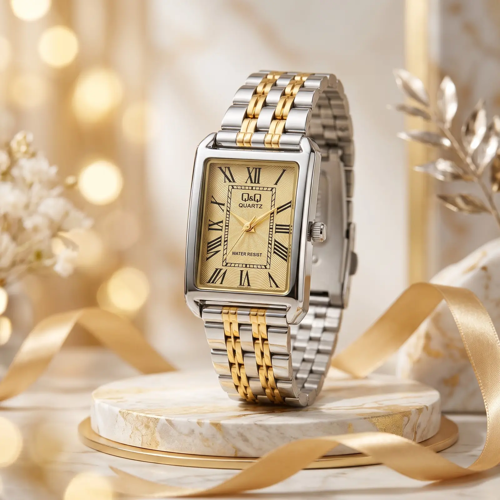 Q&Q Rectangular Bicolor Champagne · Ref. DM-123 · vista 1
