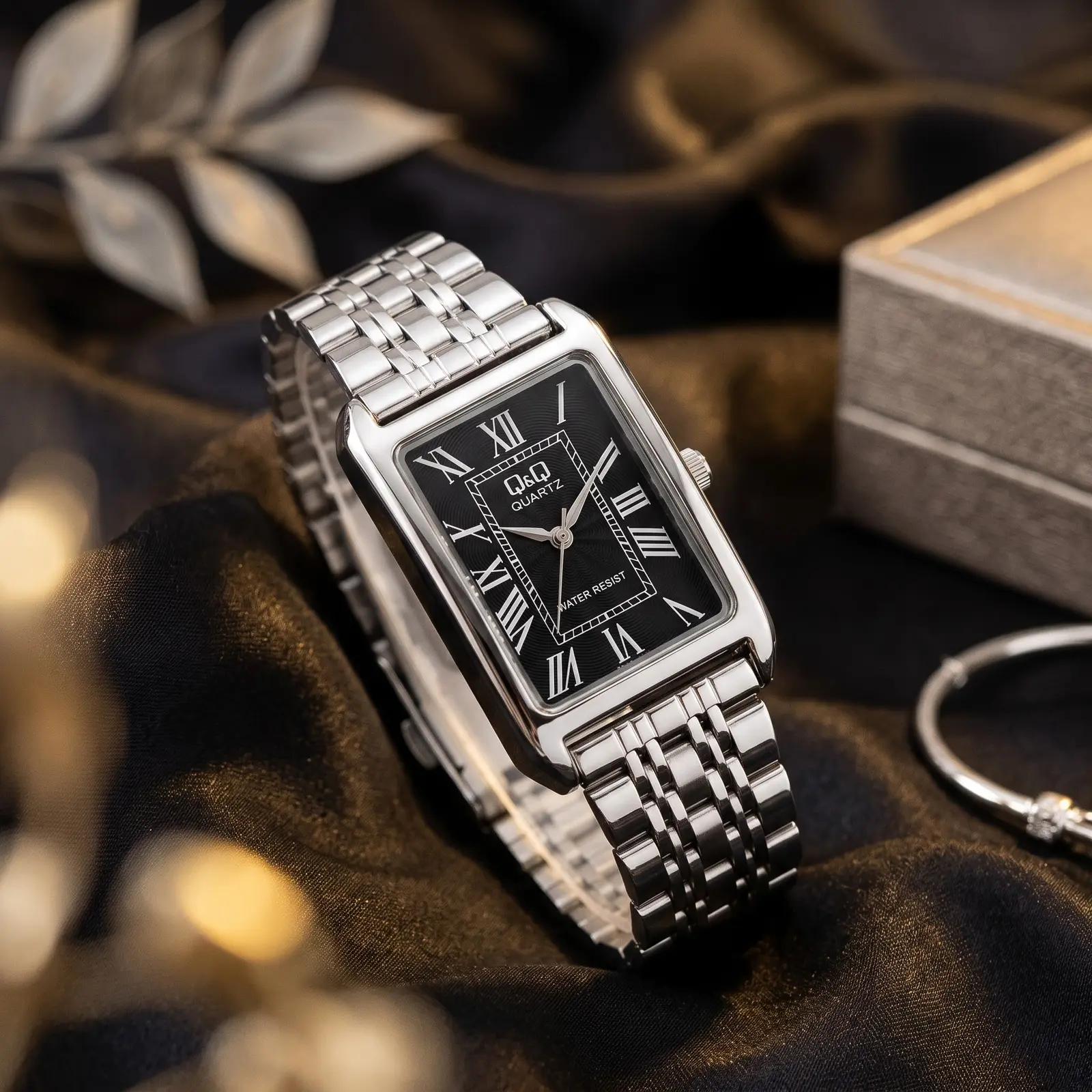Q&Q Rectangular Silver Onyx · Ref. DM-125 · vista 1