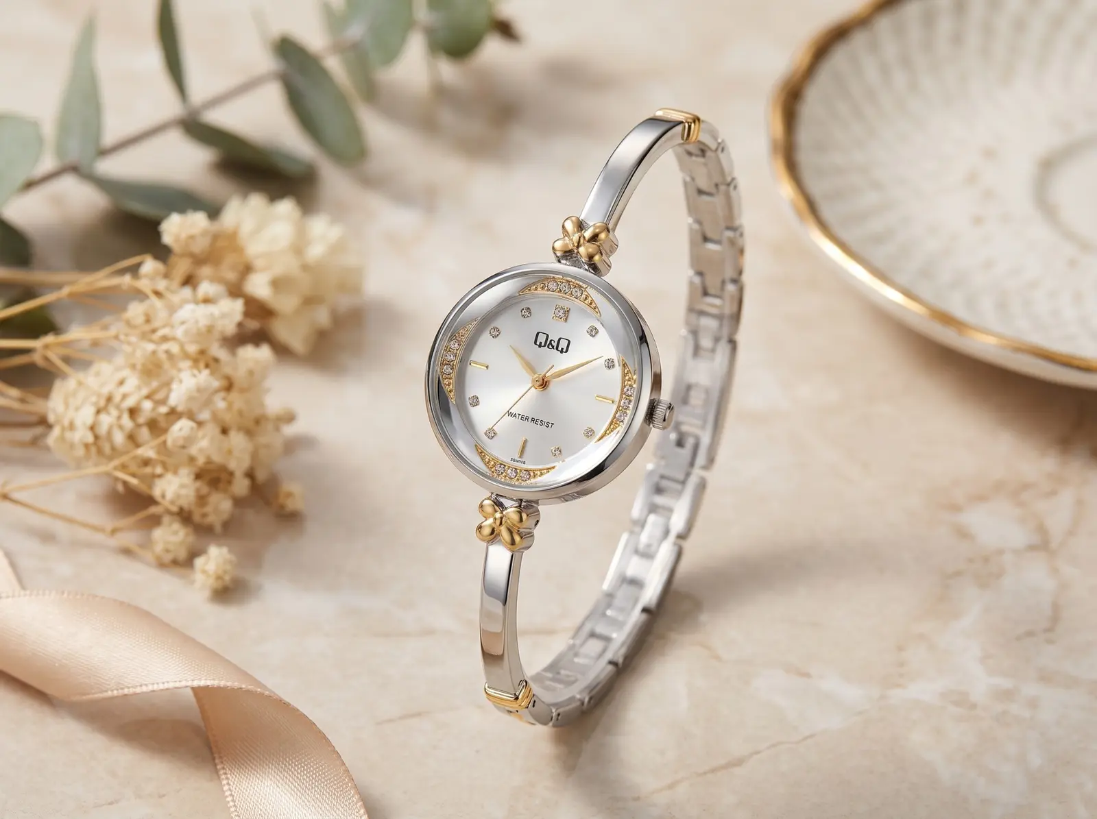 Q&Q Floral Silver Pearl · Ref. DM-100 · vista 1