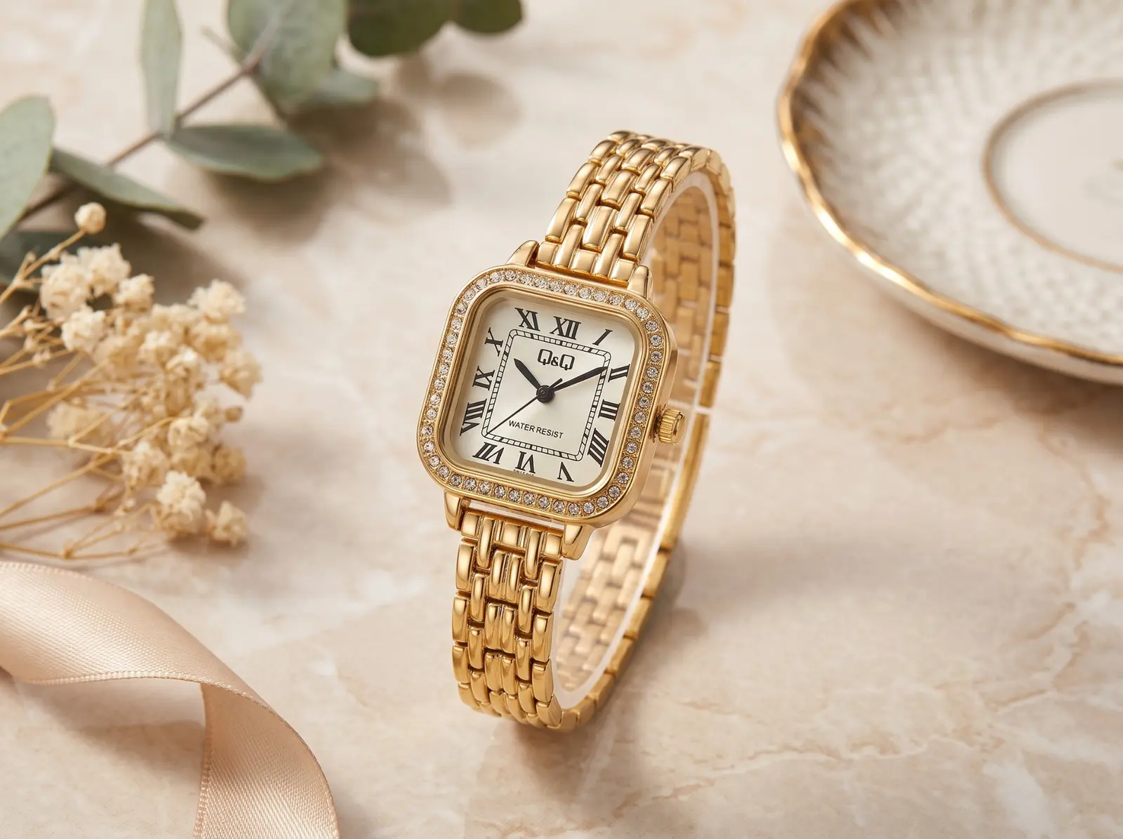 Q&Q Rectangular Golden Pearl · Ref. DM-107 · vista 1
