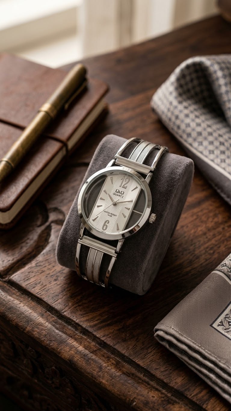 Q&Q Open Band Silver Polar · Ref. QQ-OB02 · vista 1