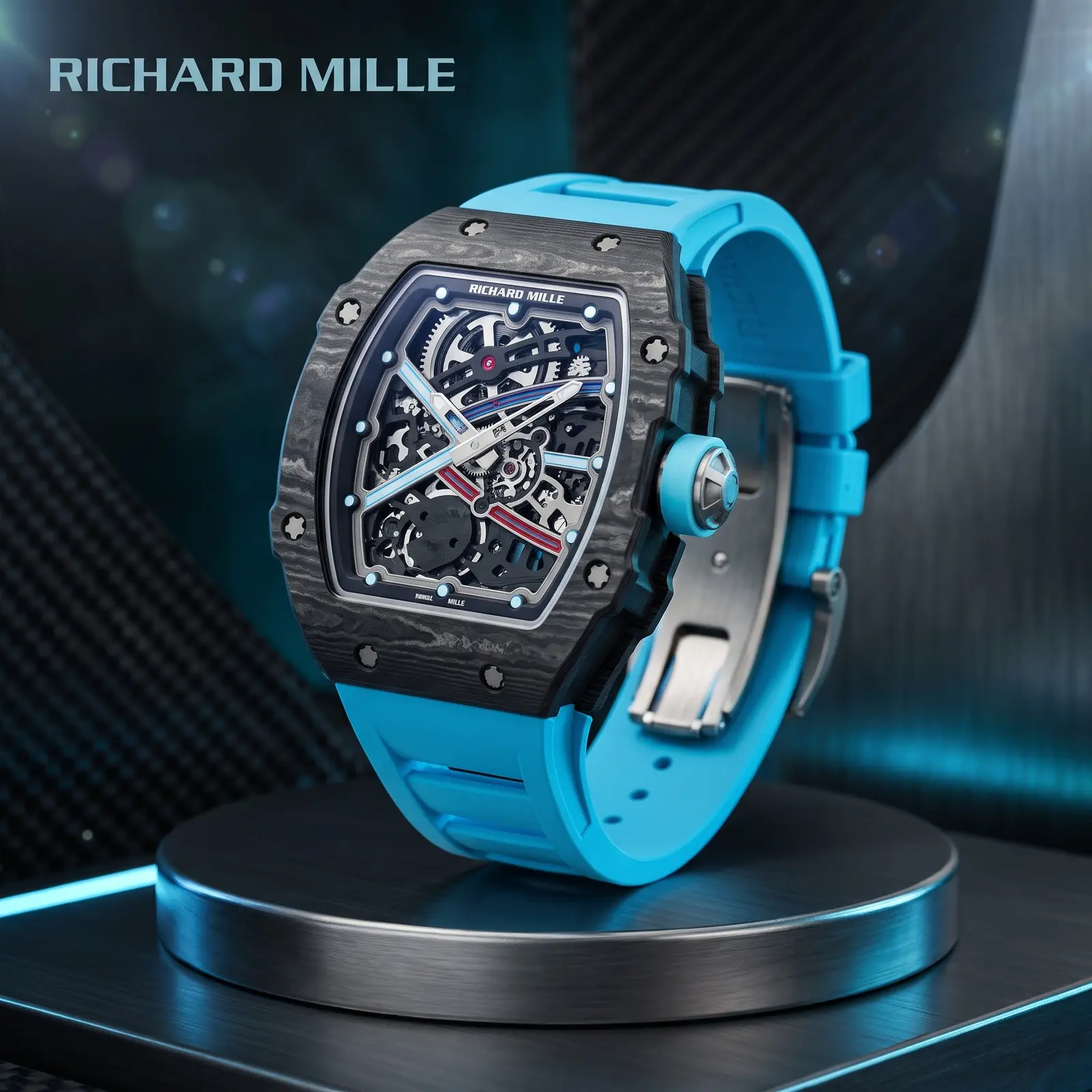 Richard Mille Carbon Cyan · Ref. RM-O36 · vista 1