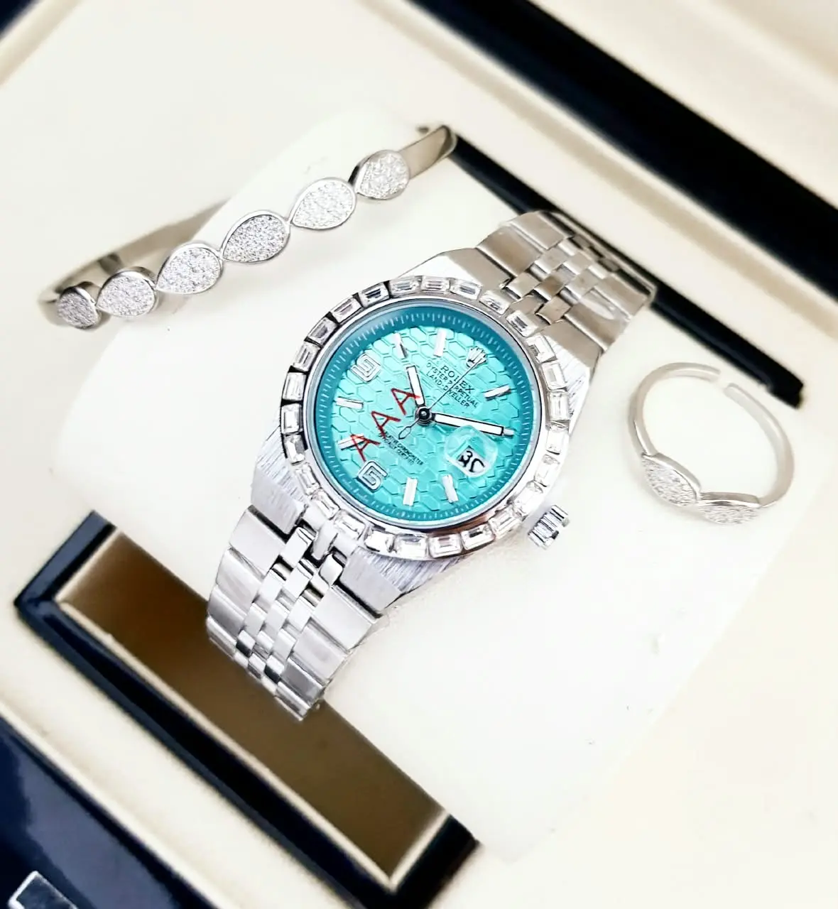 ROLEX Dama Set Plata Turquesa · Ref. RD-06 · vista 1