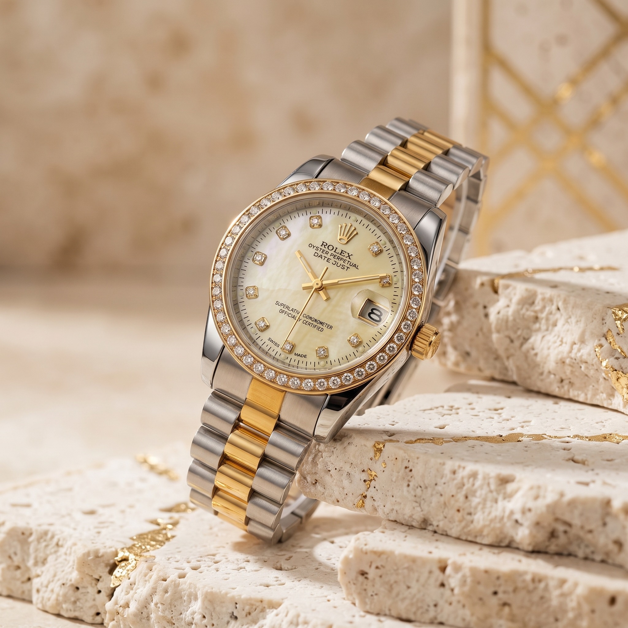 Rolex Datejust Crystal Bicolor Champagne · Ref. RL-N03