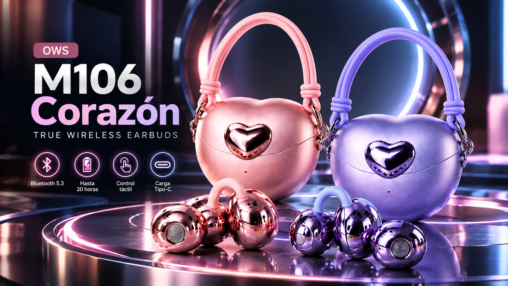Audífonos Originales M106 Corazón OWS · Ref. M106